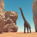 Brachiosaurus at the desert Royalty Free Stock Photo