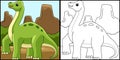 Brachiosaurus Dinosaur Coloring Page Illustration Royalty Free Stock Photo