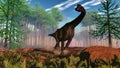 Brachiosaurus dinosaur - 3D render Royalty Free Stock Photo