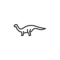 Brachiosaurus dinosaur line icon
