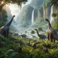 Brachiosaurus dinosaur with long neck and tail