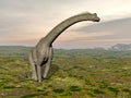 Brachiosaurus dinosaur walking - 3D render Royalty Free Stock Photo