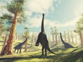 Brachiosaurus in the forest Royalty Free Stock Photo