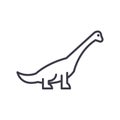 Brachiosaurus vector line icon, sign, illustration on background, editable strokes