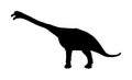 Brachiosaurus vector silhouette isolated on white. Dinosaurs symbol. Dino sign