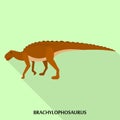 Brachylophosaurus icon, flat style