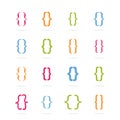 Bracket curly. Set of bracket form with various colors. Vector