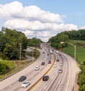 Braddock Hills, Pennsylvania, USA 9/10/20 Traffic along the Parkway East State Route 376 Royalty Free Stock Photo