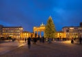 Bradenburg Gate with Christmas tree Royalty Free Stock Photo