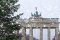 Bradenburg Gate with Christmas tree Royalty Free Stock Photo