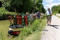 A narrow boat on the Kennet & Avon Canal at Bradford on Avon, Wiltshire, United Kingdom