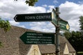 A Signpost at the Tithe Barn, Bradford on Avon, Wiltshire, UK Royalty Free Stock Photo