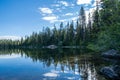 Bradley Lake in Grand Teton National Park - tree view with calm water Royalty Free Stock Photo