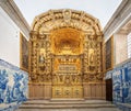Chapel of S. Geraldo Interior with golden altarpiece at SÃÂ© de Braga Cathedral Complex - Braga, Portugal
