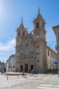 Main facade of Holy Cross Church, front facade with three entry doors, 17th century Royalty Free Stock Photo