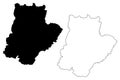 Braganca District Portuguese Republic, Portugal map vector illustration, scribble sketch BraganÃÂ§a map