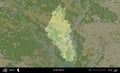 Brahin District highlighted, Belarus. Topographic Humanitarian Royalty Free Stock Photo