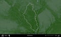 Brahin District outlined, Belarus. Physical Royalty Free Stock Photo