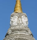 Brahma faces on top of the pagoda Royalty Free Stock Photo