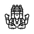 brahma god indian line icon vector illustration