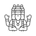 brahma god indian line icon vector illustration