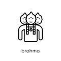 Brahma icon. Trendy modern flat linear vector Brahma icon on white background from thin line india collection
