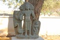 Brahma Stone in the open-air museum in Hampi, India. Stone sculpture