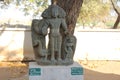 Brahma Stone in the open-air museum in Hampi, India. Stone sculpture