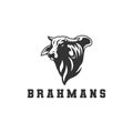 Brahman cow logo, vector logo. Royalty Free Stock Photo