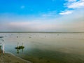 Brahmaputra river banks in Dibrugarh, Assam, India Royalty Free Stock Photo