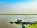 Brahmaputra river banks in Dibrugarh, Assam, India Royalty Free Stock Photo