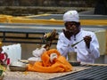 Brahmin during the Hindu ceremony in Bali.