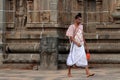 Brahmin priest enters the Nataraja temple