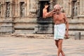Brahmin priest enters the Nataraja temple