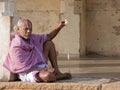 Brahmin Priest Spinning Thread. Royalty Free Stock Photo