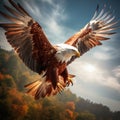 Brahminy Kite soaring Made With Generative AI illustration