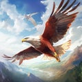 Brahminy Kite soaring Made With Generative AI illustration