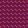 Braid of bright pink squares and triangles in blue