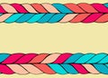 Braid hair vector pattern on yellow background