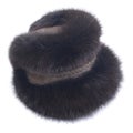 Braid Hat of natural fur fox Royalty Free Stock Photo