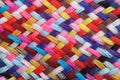 A braid of multi colored sewing threads, macro photography Royalty Free Stock Photo