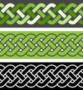 3 braid seamless border variations, vector illustration