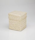 Braided birch-bark box, isolated on white background Royalty Free Stock Photo