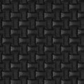 Braided black leather texture. Seamless square background, tile ready. Royalty Free Stock Photo