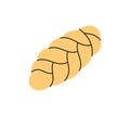 Braided bread, challah icon. Bakery pastry products silhouette. Vector illustration. Royalty Free Stock Photo