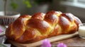 Braided Brioche Loaf: Buttery, Soft & Delicious, AI generated