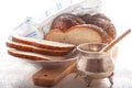 Braided Challah bread and honey Royalty Free Stock Photo