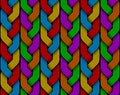 Braided colored pigtails fiber seamless pattern. Vector illustration