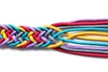 Braided colorful ropes on white background Royalty Free Stock Photo