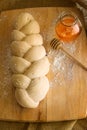 Braided dough with honey